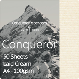 SMALL PACK - TINT:Cream, FINISH:Laid, PAPER:100gsm, SIZE:A4-210x297mm, QTY:50Sheets, WATERMARK:Yes